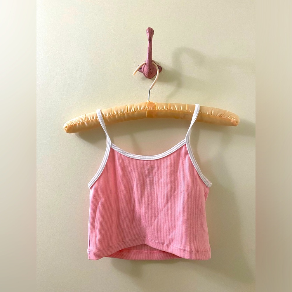 Roxy Pink Ribbed Crop Top - Picture 2 of 3